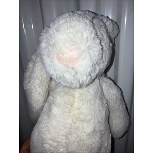 Jellycat Cream Bashful Bunny Rabbit Pink Nose 12" Plush Stuffed Animal